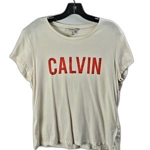 Calvin Klein Women's Basic White T-Shirt XL